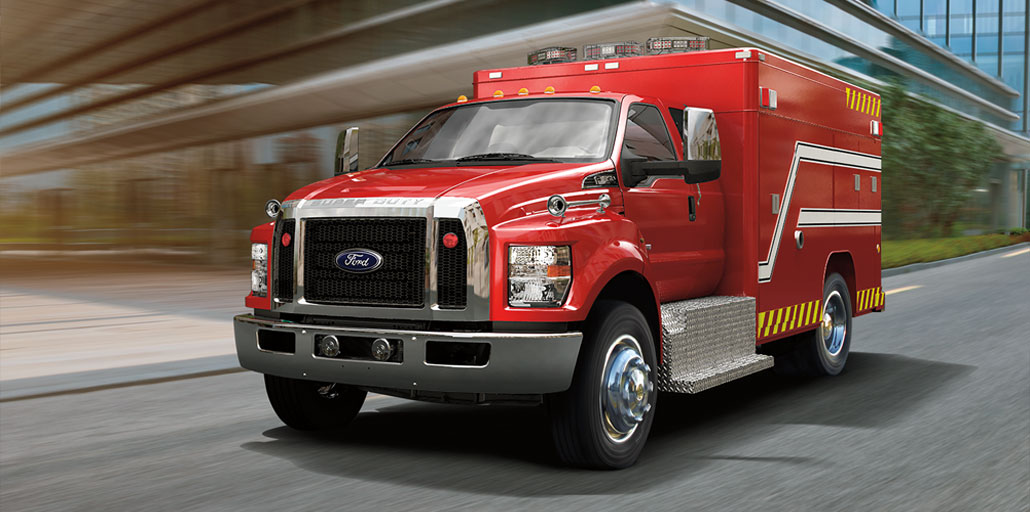 Ford emergency vehicle responding to a call.